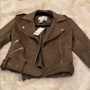 NWT suede motto jacket.